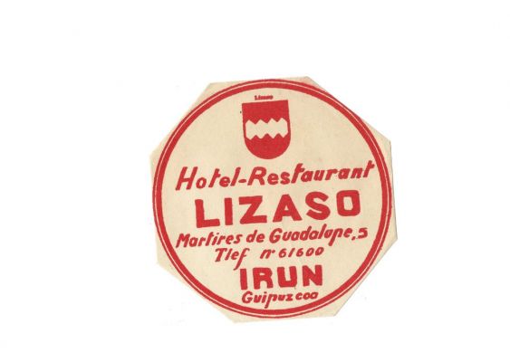 Etiquette Hôtel Restaurant Lizaso