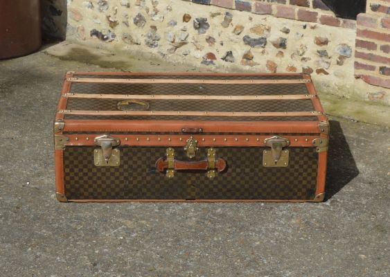 1920's Louis Vuitton Stenciled Monogram Cabin Steamer 