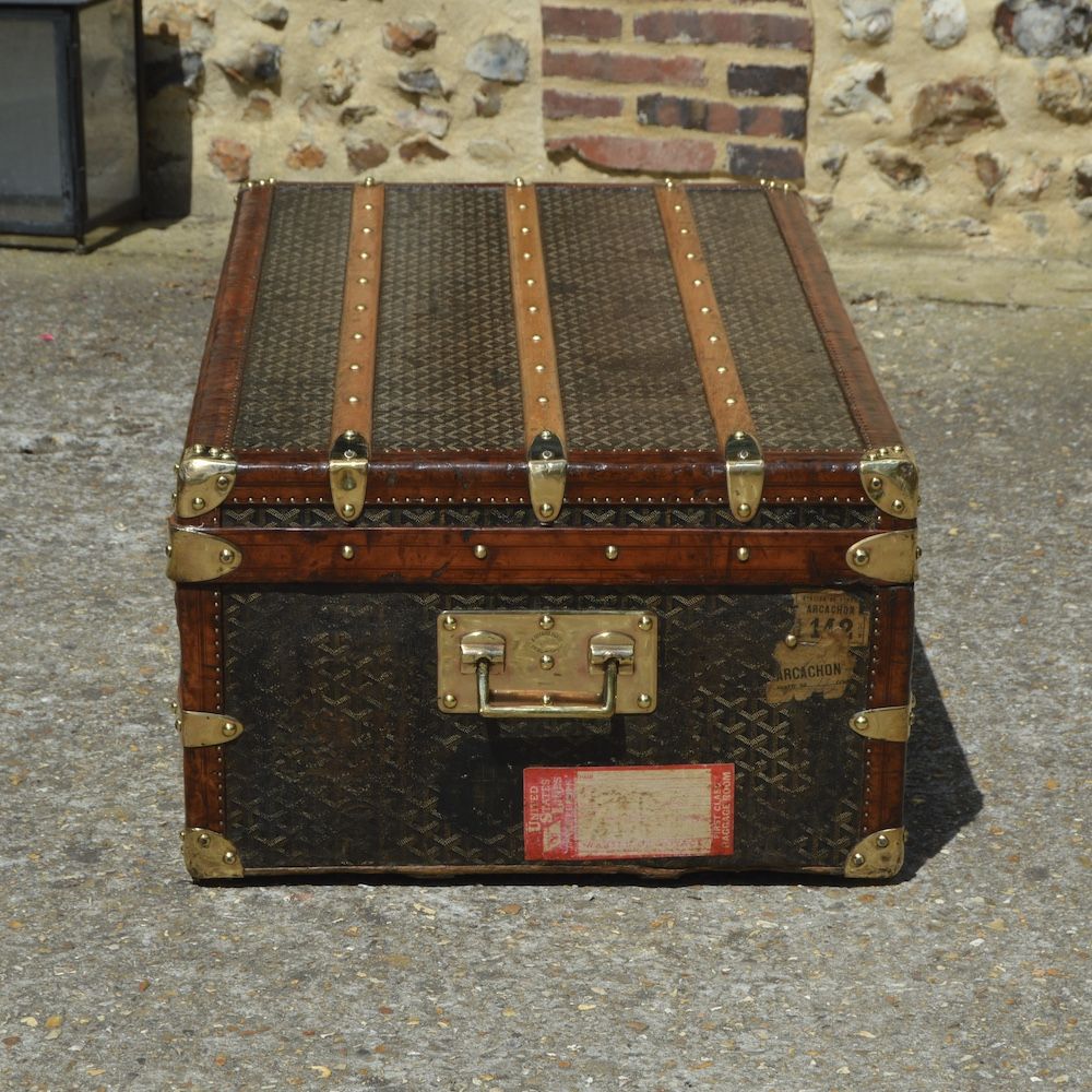 valise goyard malle 48h toile goyardine cuir