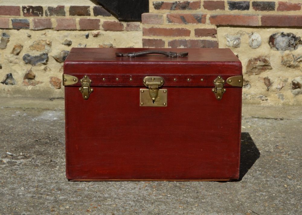 GOYARD Goyardine Valise Palace 55 Travel Trunk Red 112253