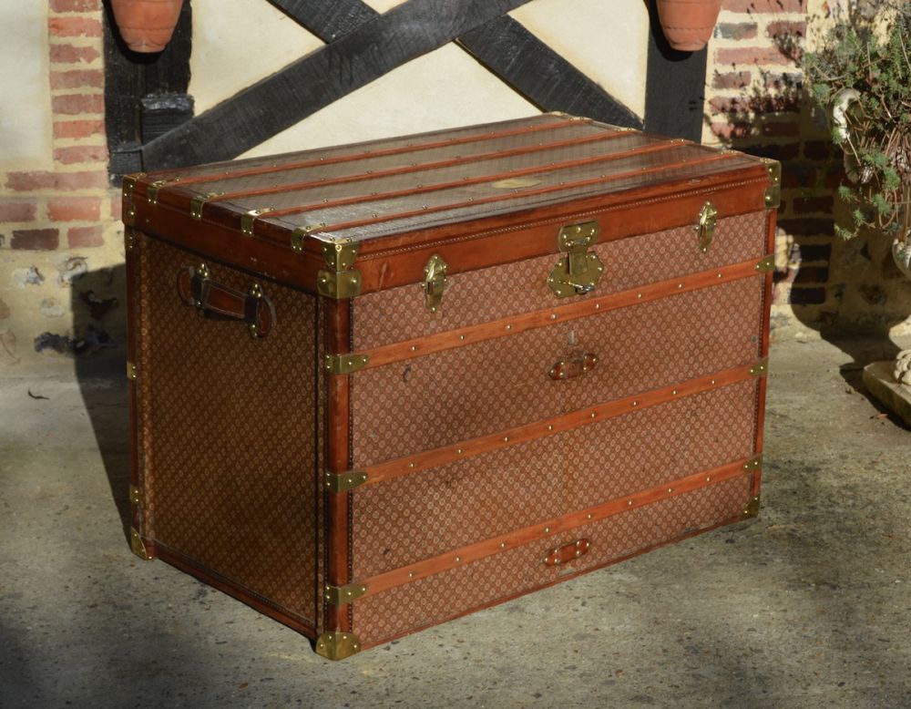 Antique Malle Haute Trunk in Orange from Louis Vuitton, 1900 for