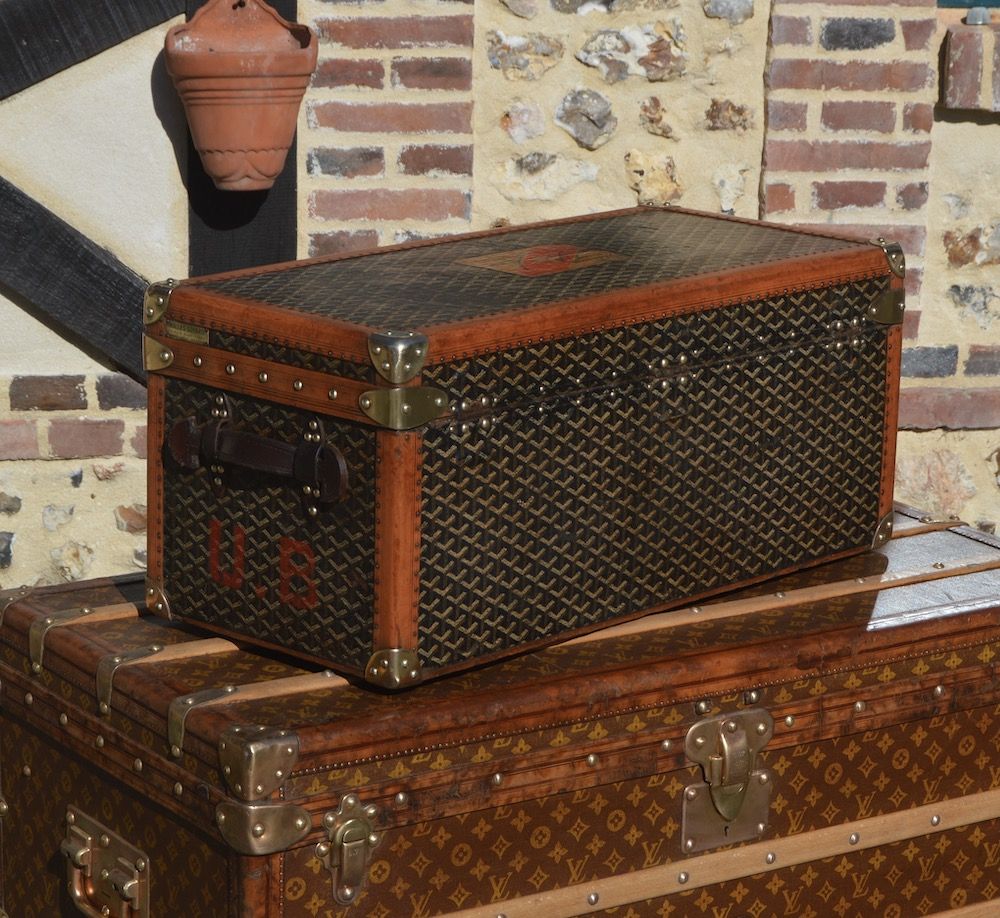 Goyard - Brown & Black Logo Canvas Vintage Trunk