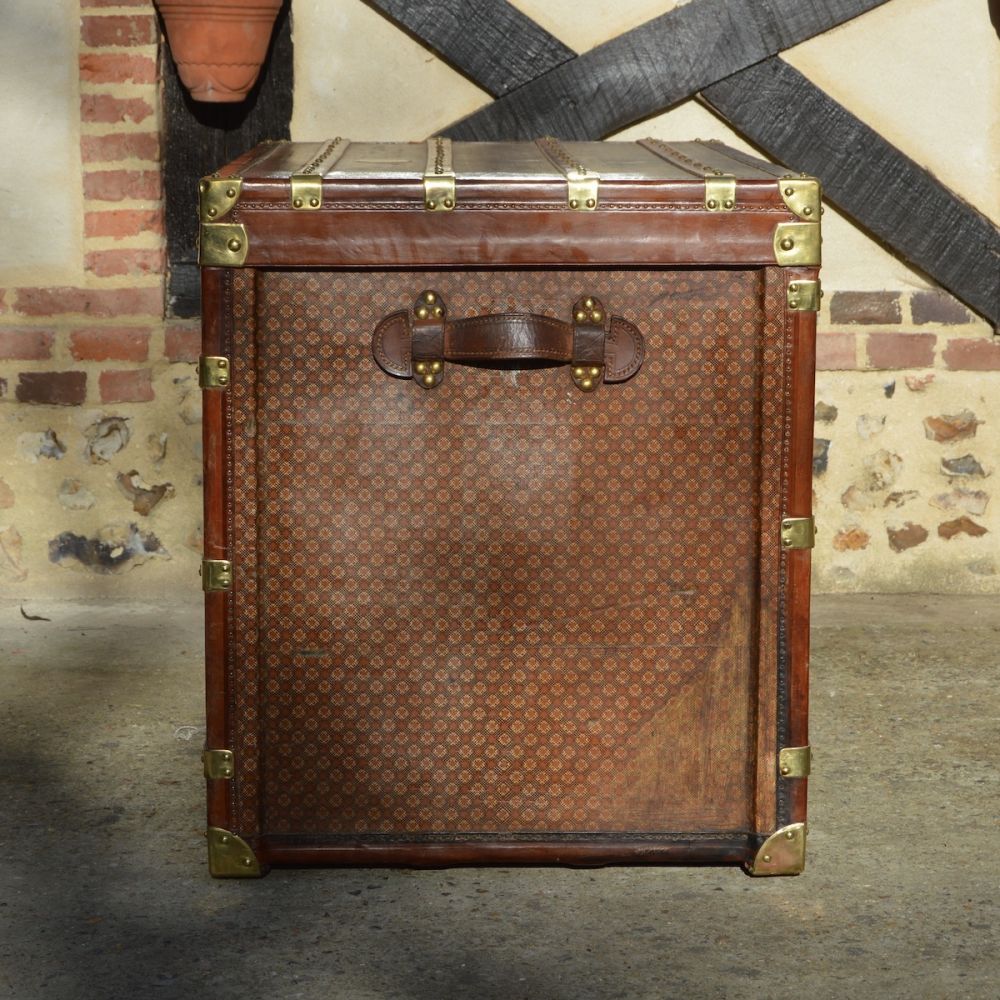 Antique Malle Haute Trunk in Orange from Louis Vuitton, 1900