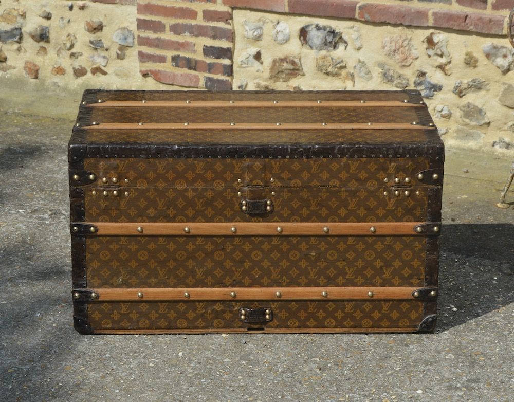 Antique Louis Vuitton malle courier trunk CMS - Pinth Vintage Luggage