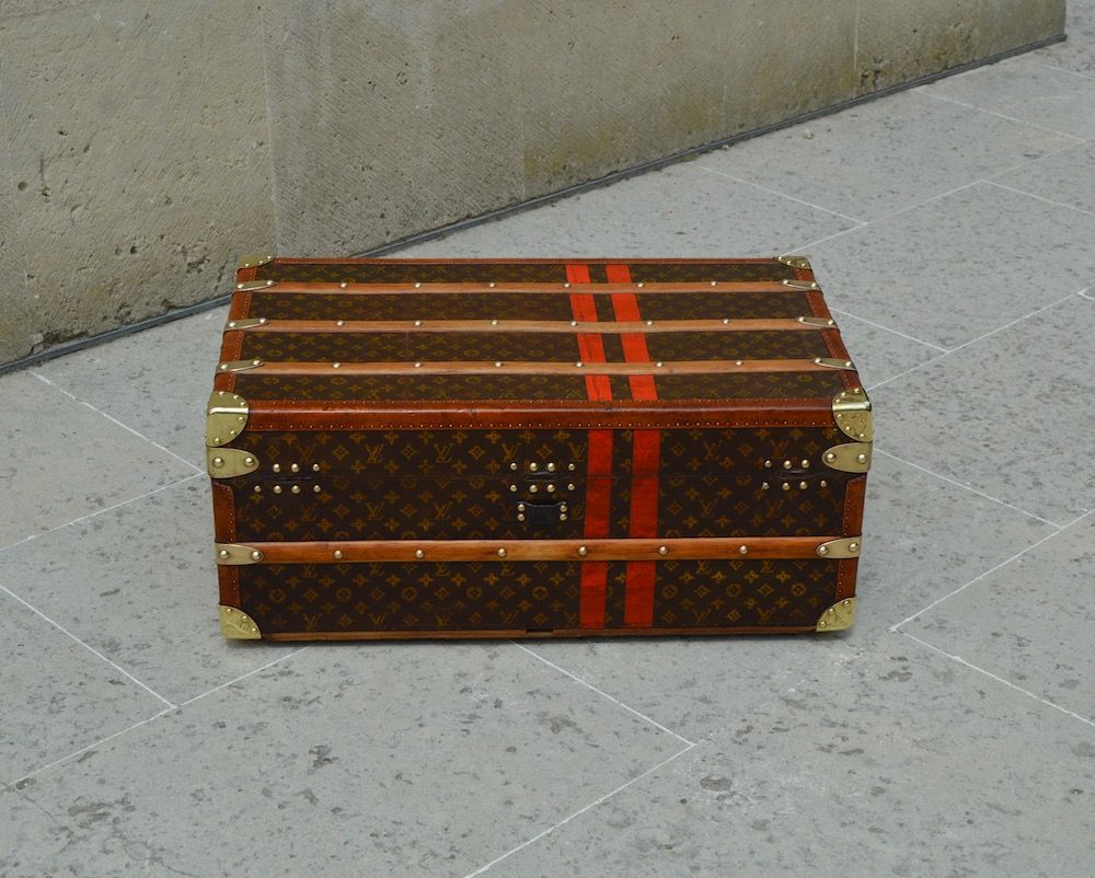 LOUIS VUITTON  STEAMER TRUNK POSSIBLY FROM THE COLLECTION OF