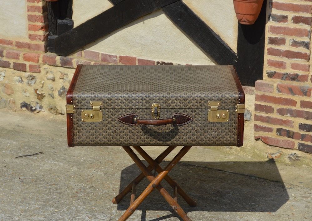 Goyard Suitcase In Woven Canvas - Red Rose Paris