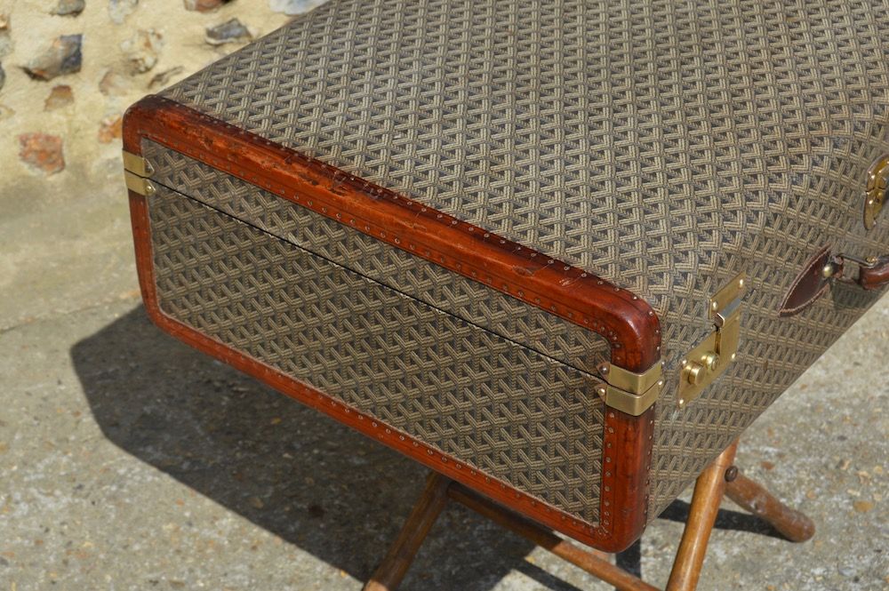 Valise Goyard en toile tissée - Red Rose Antiques