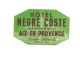 Etiquette hôtel negre coste