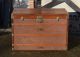 Tall antique travel trunk 